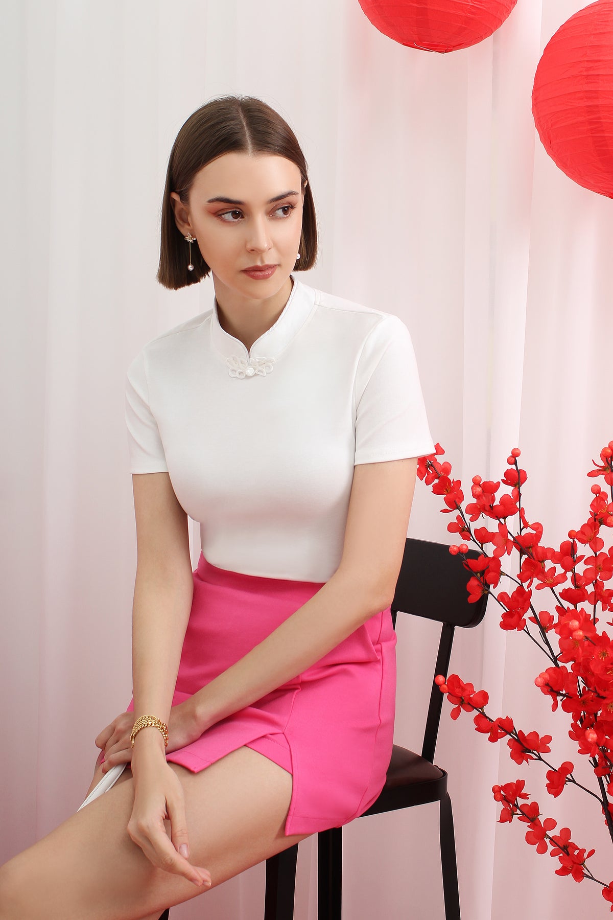 绾月 WANYUE Modern Qipao Top