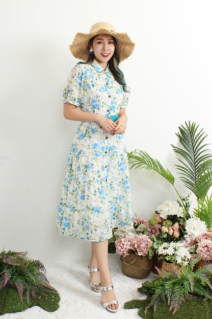 Amalthea Floral Shirt Dress With Sequin Details