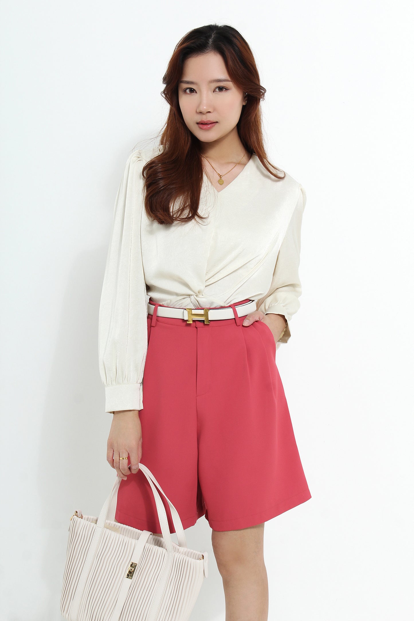 Zyla Straight Wide Leg Punto Knee-length Culottes