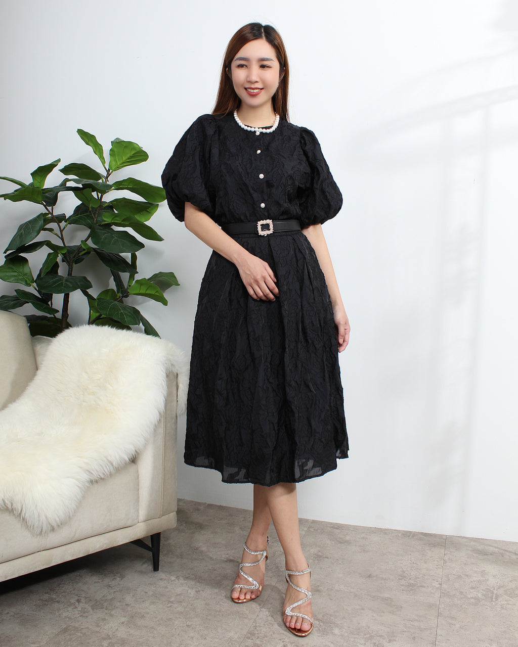 Textured Flare Dress
