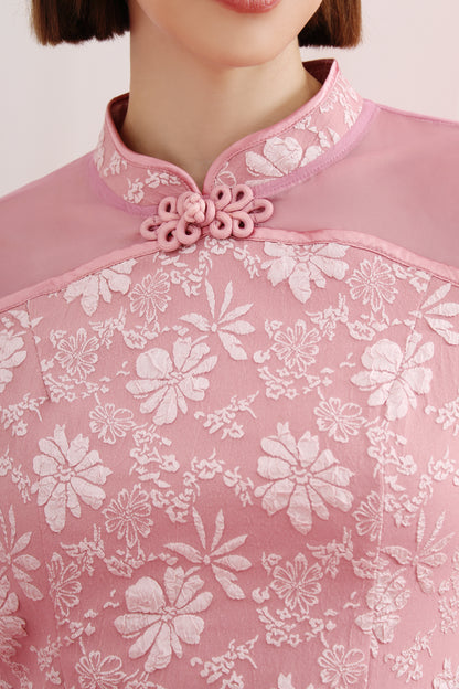 Qipao Textured Jacquard Sheer Sleeves