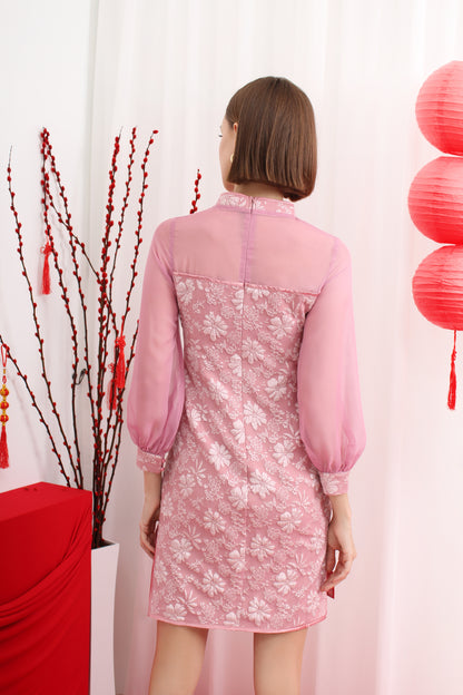 Qipao Textured Jacquard Sheer Sleeves
