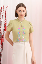 Floral Embroidered Cheongsam Top
