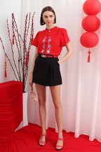 Floral Embroidered Cheongsam Top