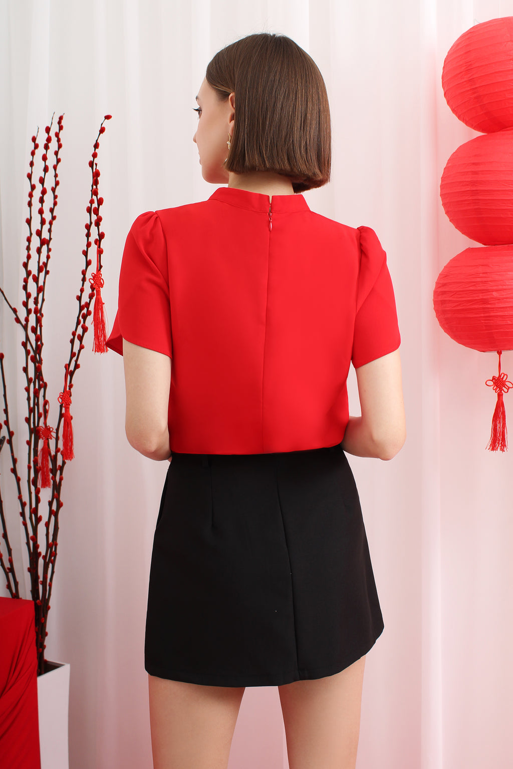 Floral Embroidered Cheongsam Top