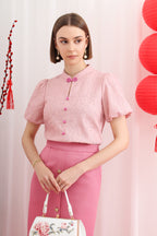 Lace Modern Mandarin Blouse (3XL size)