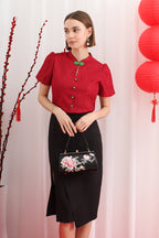 Lace Modern Mandarin Blouse (3XL size)