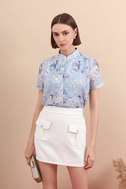 Mandarin Collar Blouse