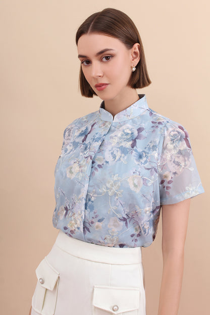 Mandarin Collar Blouse