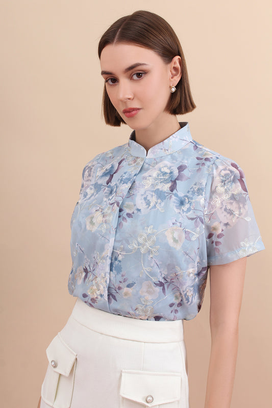 Mandarin Collar Blouse