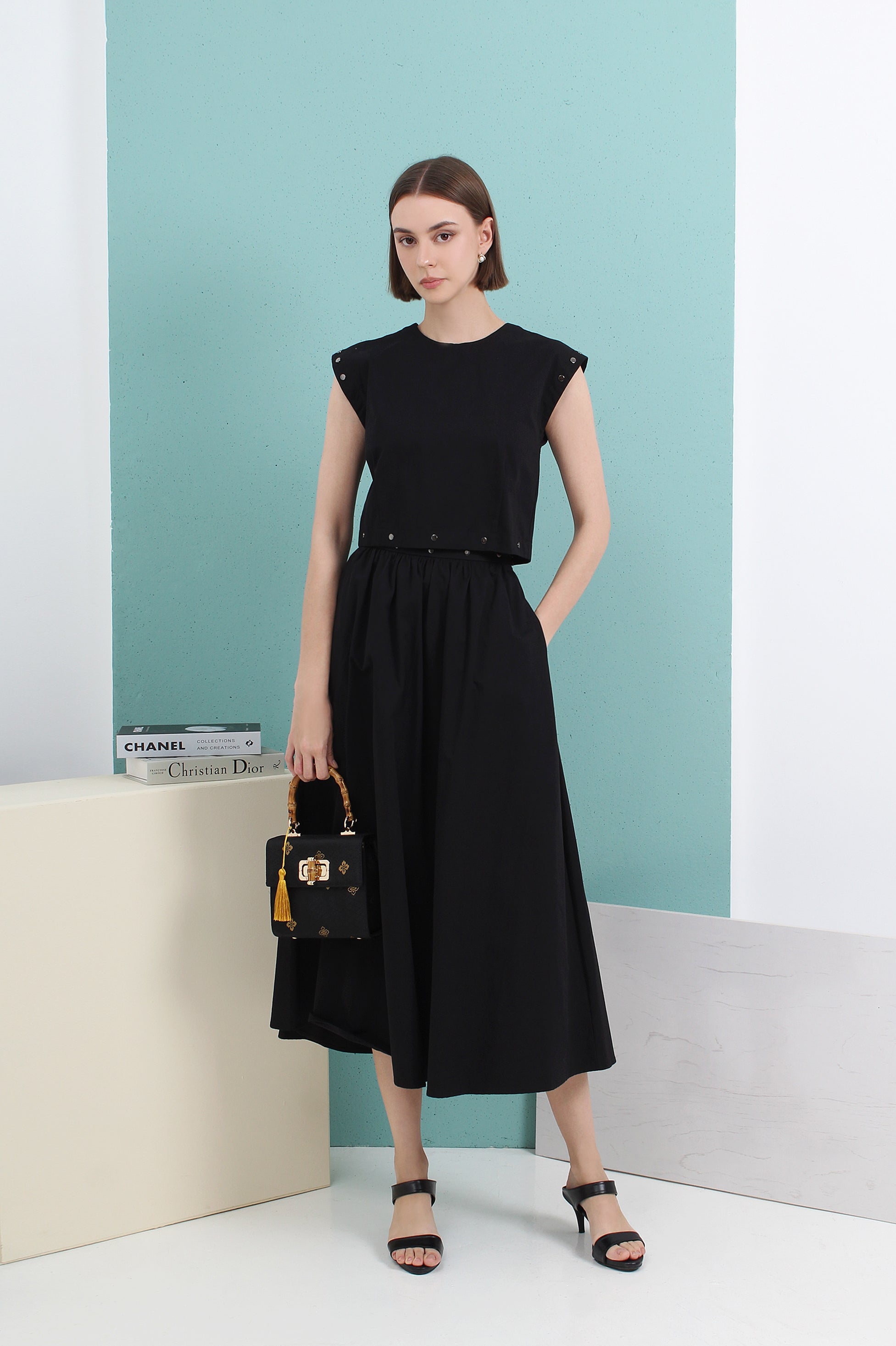 Mirella Structured Two-piece Midi Dress