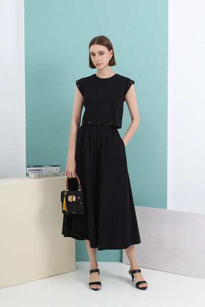 Mirella Structured Two-piece Midi Dress