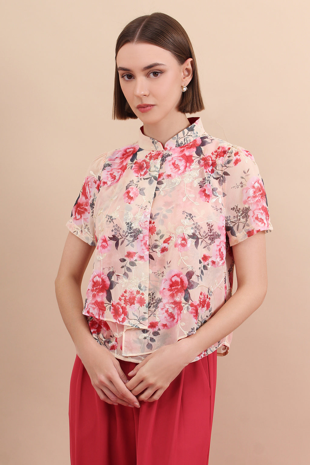 Mandarin Collar Blouse