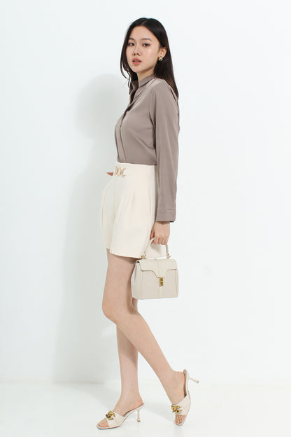 Adara Plus Size Sleek Elegance Satin Shrit Top