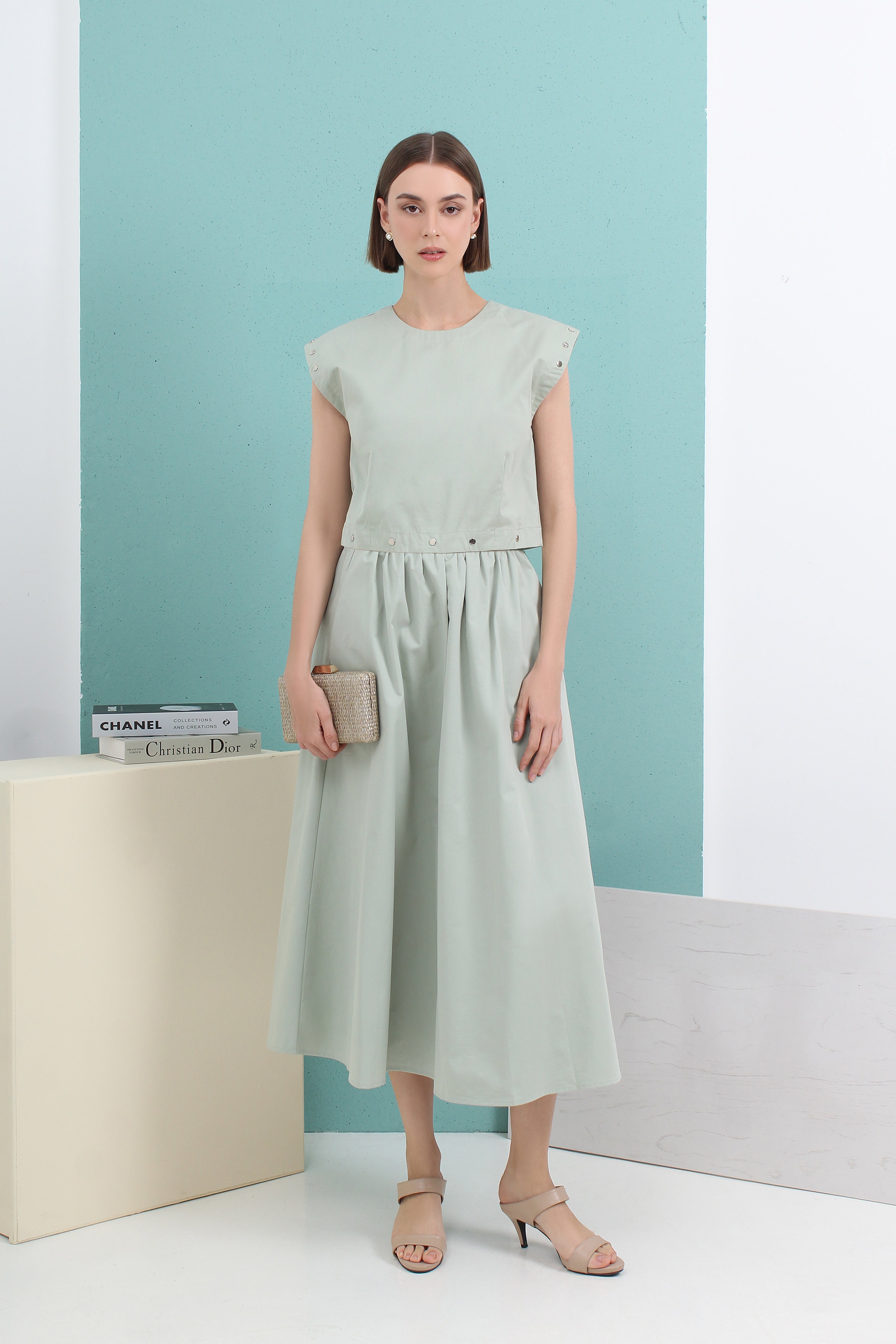 Mirella Structured Two-piece Midi Dress