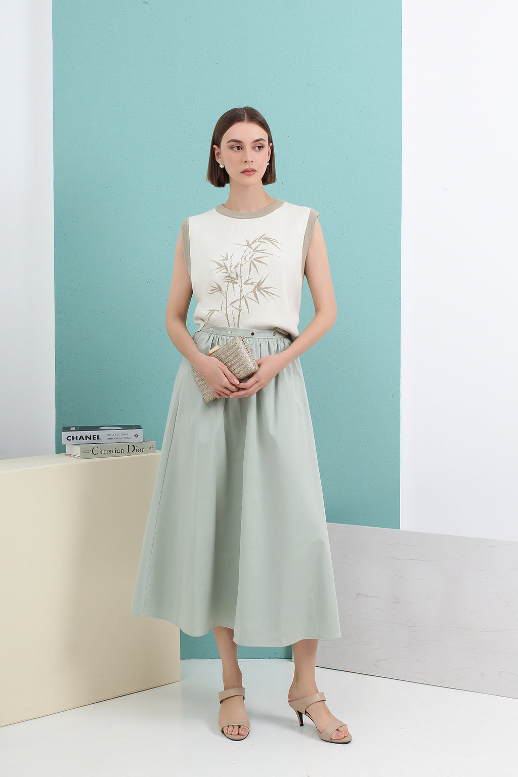 Mirella Structured Two-piece Midi Dress