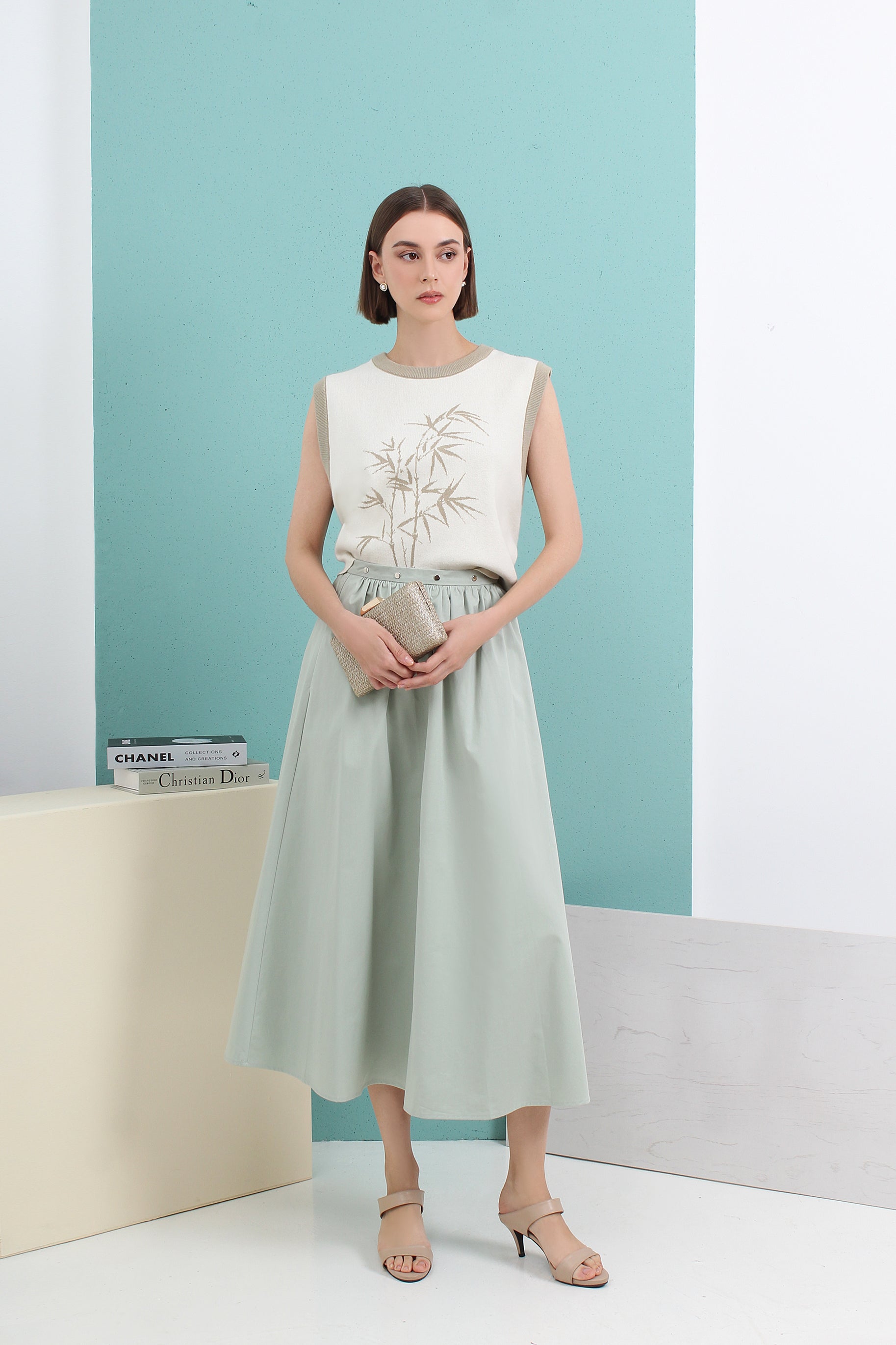 Mirella Structured Two-piece Midi Dress