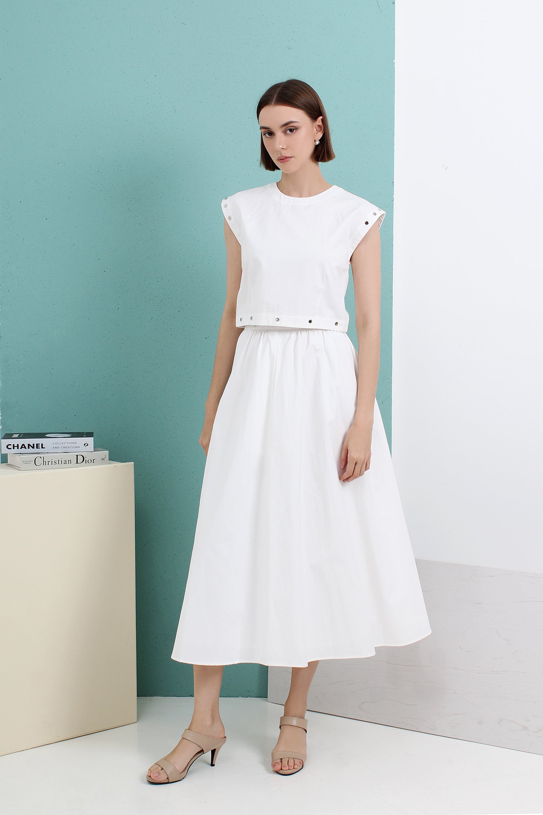 Mirella Structured Two-piece Midi Dress