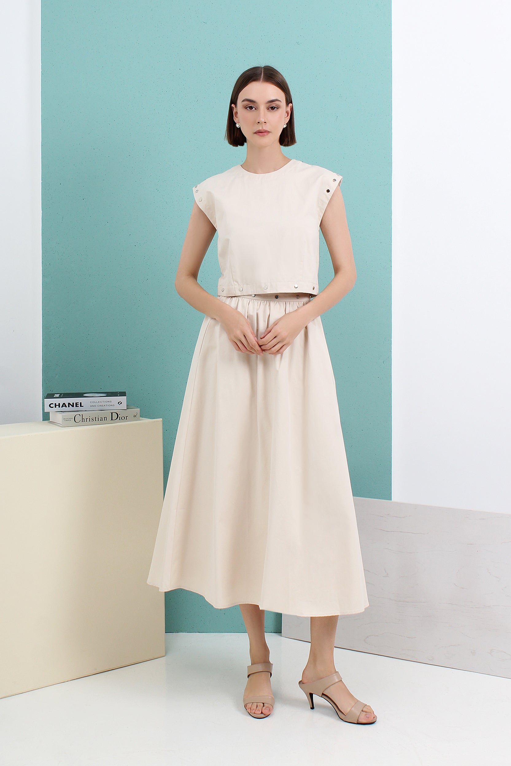 Mirella Structured Two-piece Midi Dress