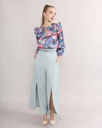 Front Slit Wide Leg Pants