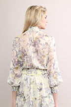 Ruffle Chiffon Sets With Floral Prints