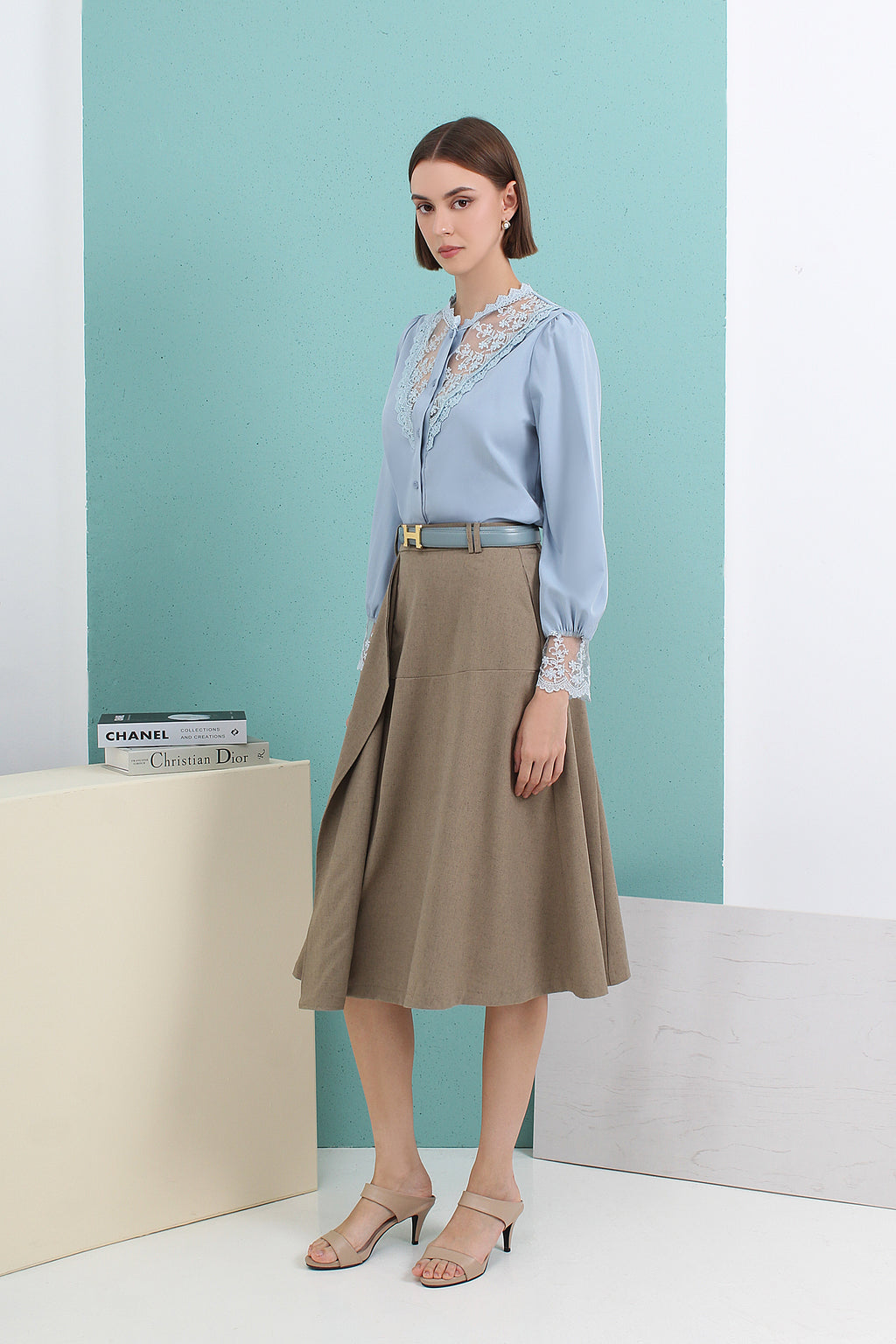 Flare Midi Skirt