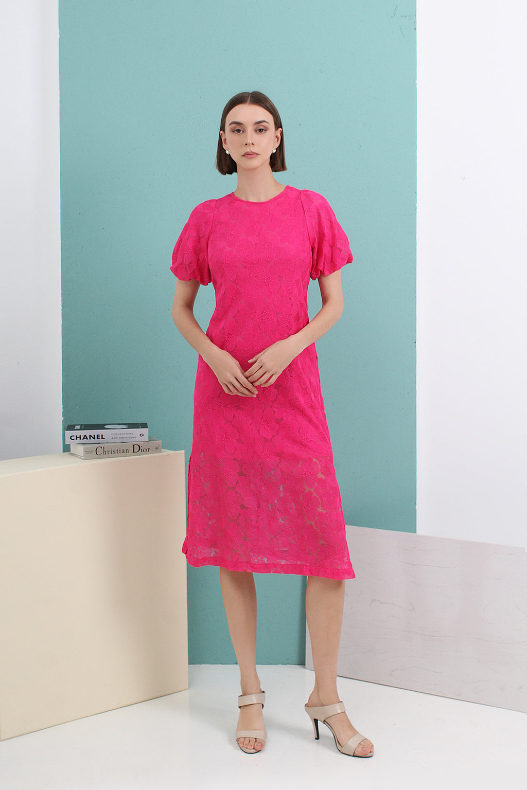 Lace Puff Sleeve Dress