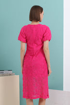 Lace Puff Sleeve Dress