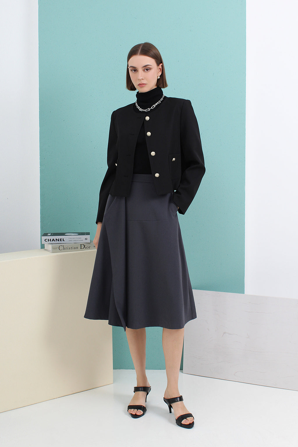 Flare Midi Skirt