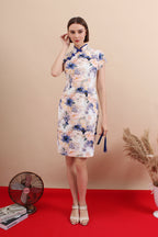 Qing Lan Printed Cheongsam