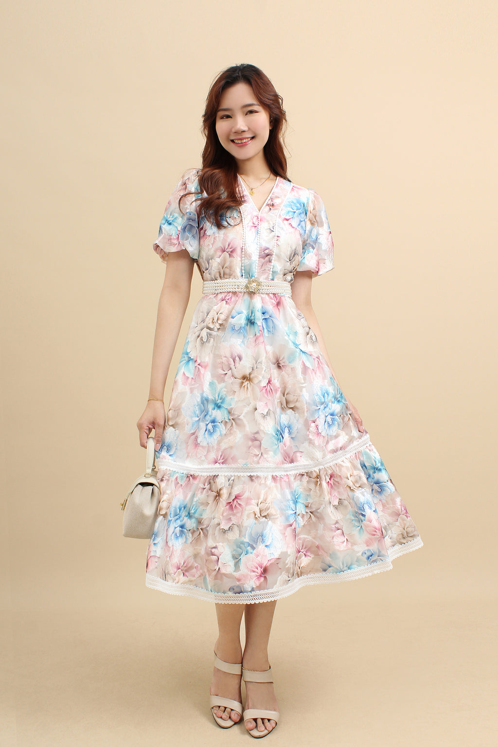 Floral Lace Midi Dress