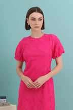 Lace Puff Sleeve Dress