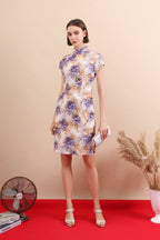 Qing Lan Printed Cheongsam Dress | Le Ann Maxima