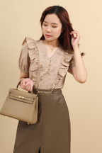 Rosella Embroidery Ruffled Blouse