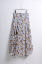 Soleia Floral Chiffon Maxi Skirt (L size)