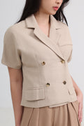 Tweed Boxy Collared Top