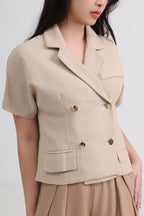 Tweed Boxy Collared Top