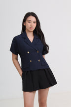 Tweed Boxy Collared Top