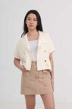 Tweed Boxy Collared Top