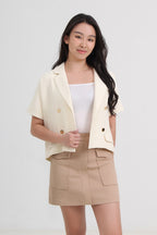 Tweed Boxy Collared Top