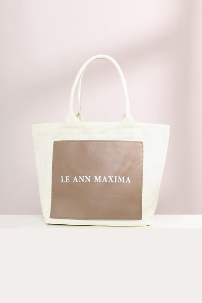(Free Items) Le Ann Maxima White & Brown Shopping Bag (Not For Sale)
