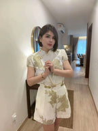 金碧辉煌 Golden Hour Pearl Jacquard Cheongsam Set