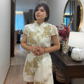 金碧辉煌 Golden Hour Pearl Jacquard Cheongsam Set