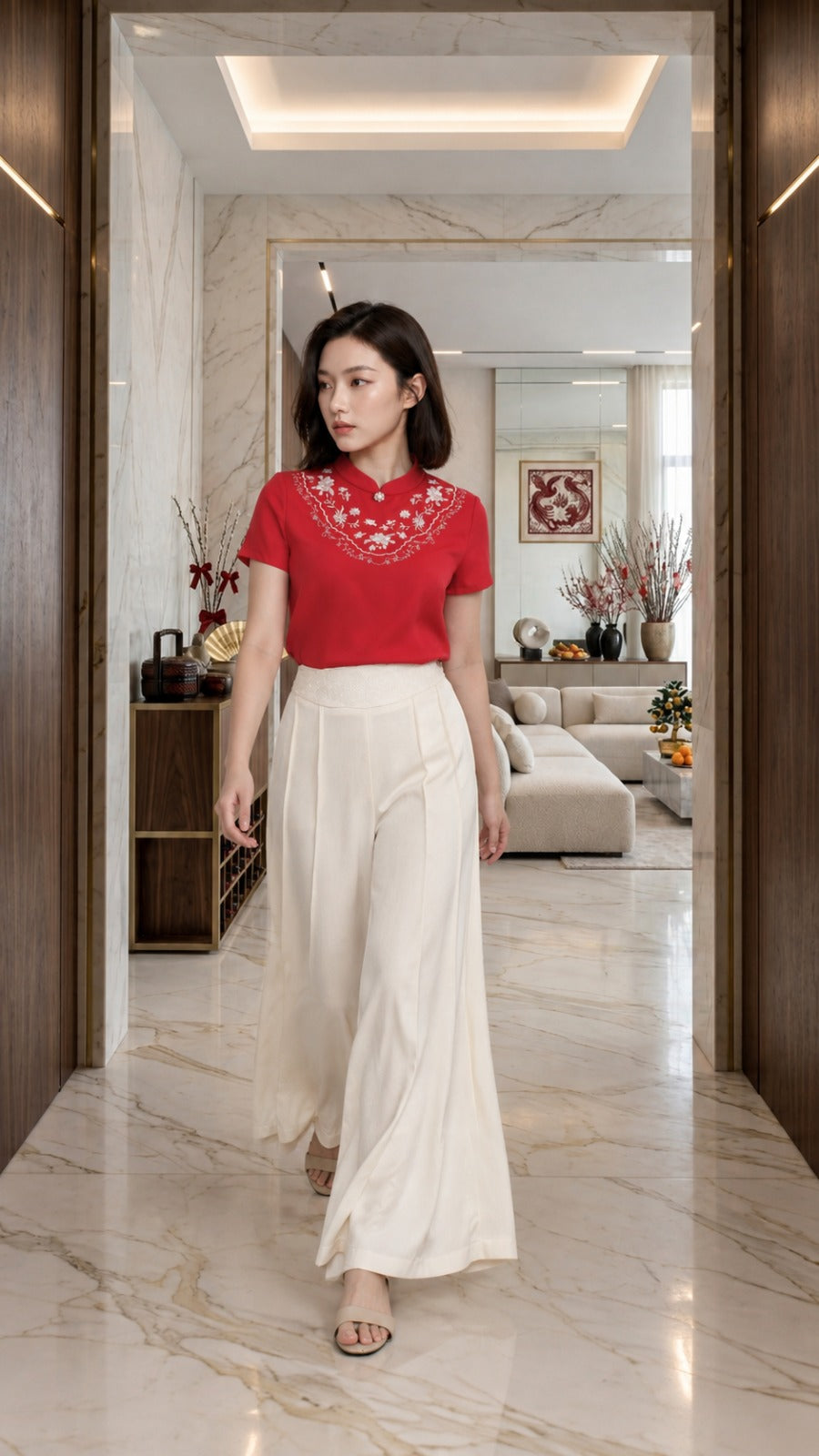 Jade Reverie Satin Pants