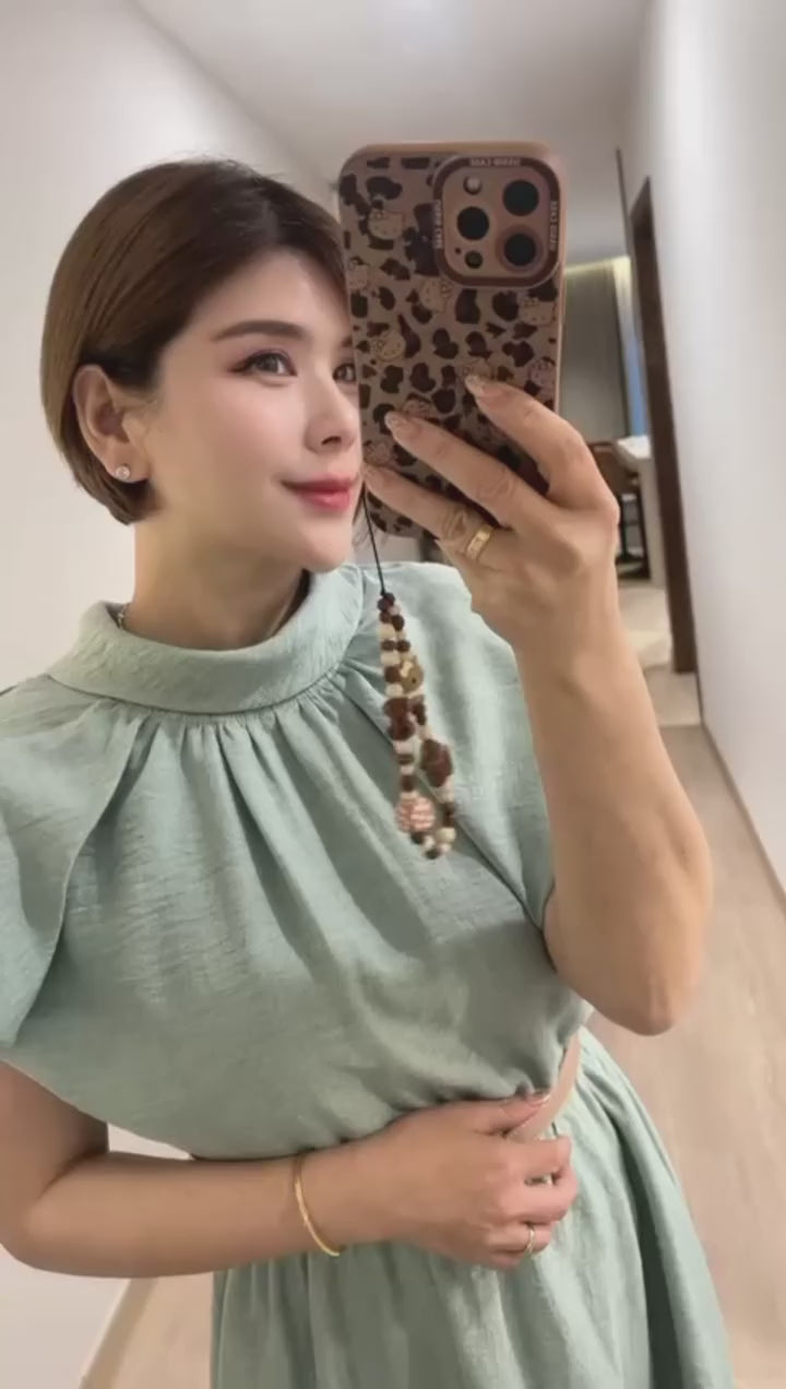 Serene Petal Cape Midi Dress