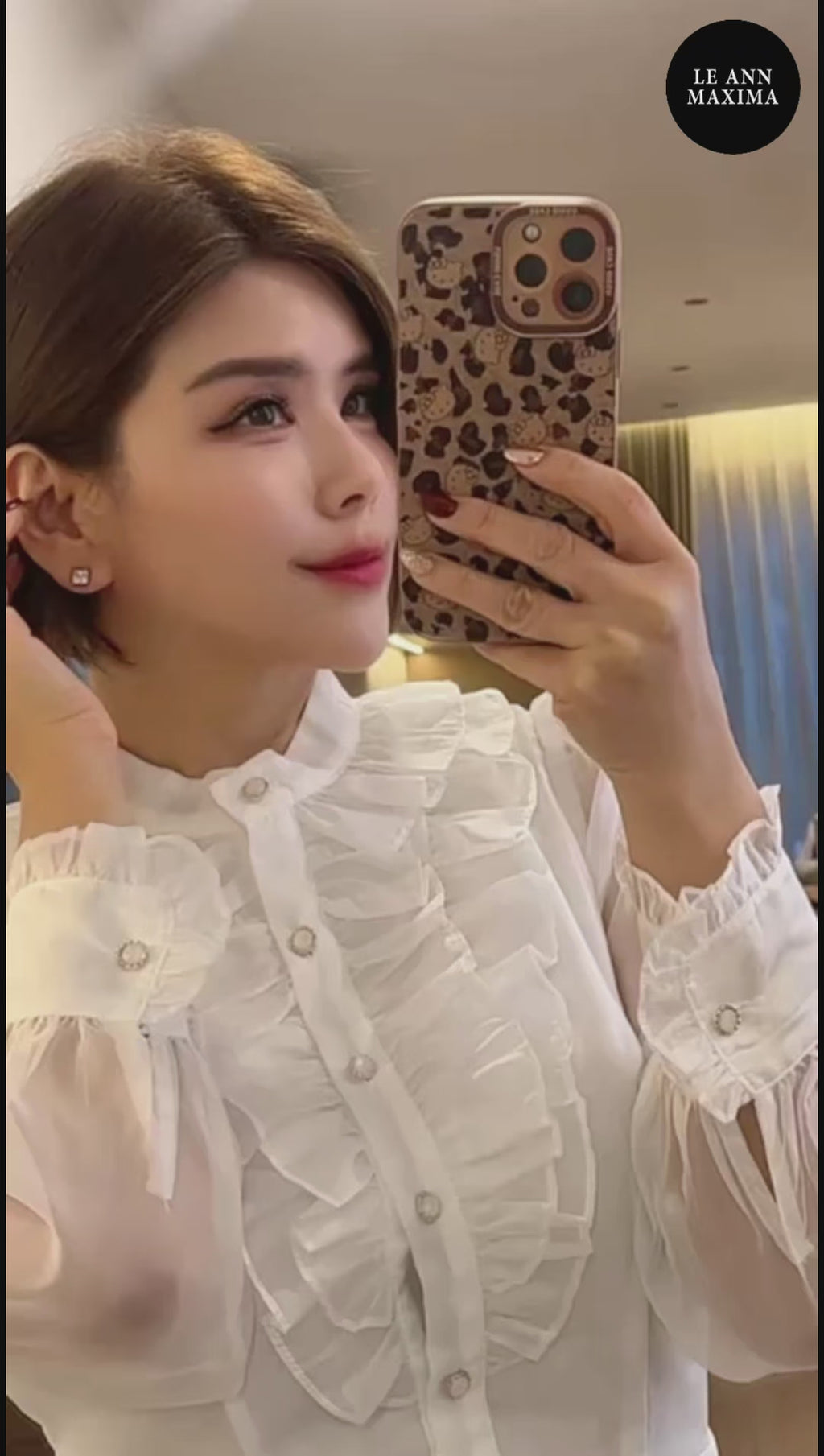 Ruffled Chiffon Panel Midi Dress