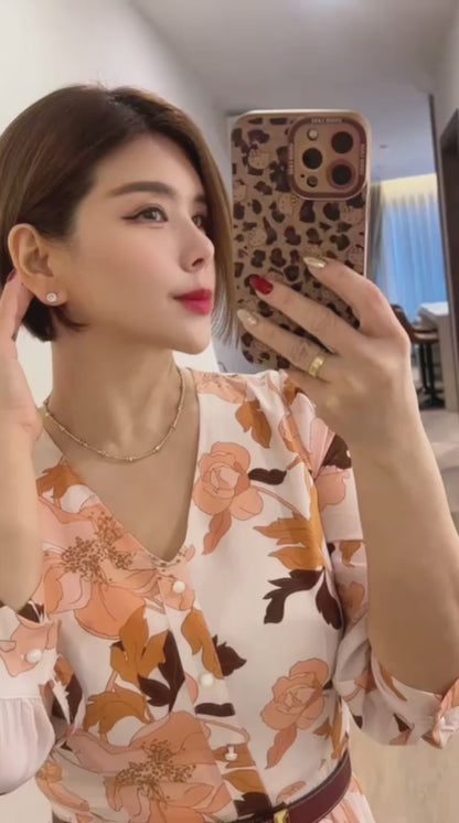 Elle Chiffon Pleated Midi Dress