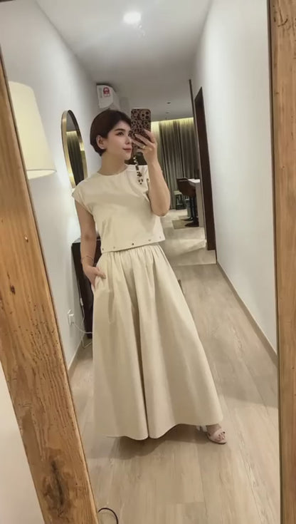 Mirella Structured Two-piece Midi Dress