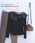 Big Bow Blouse in Black (L size)