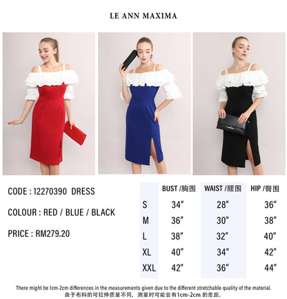 Off Shoulder Casual Ruffle Midi Dress